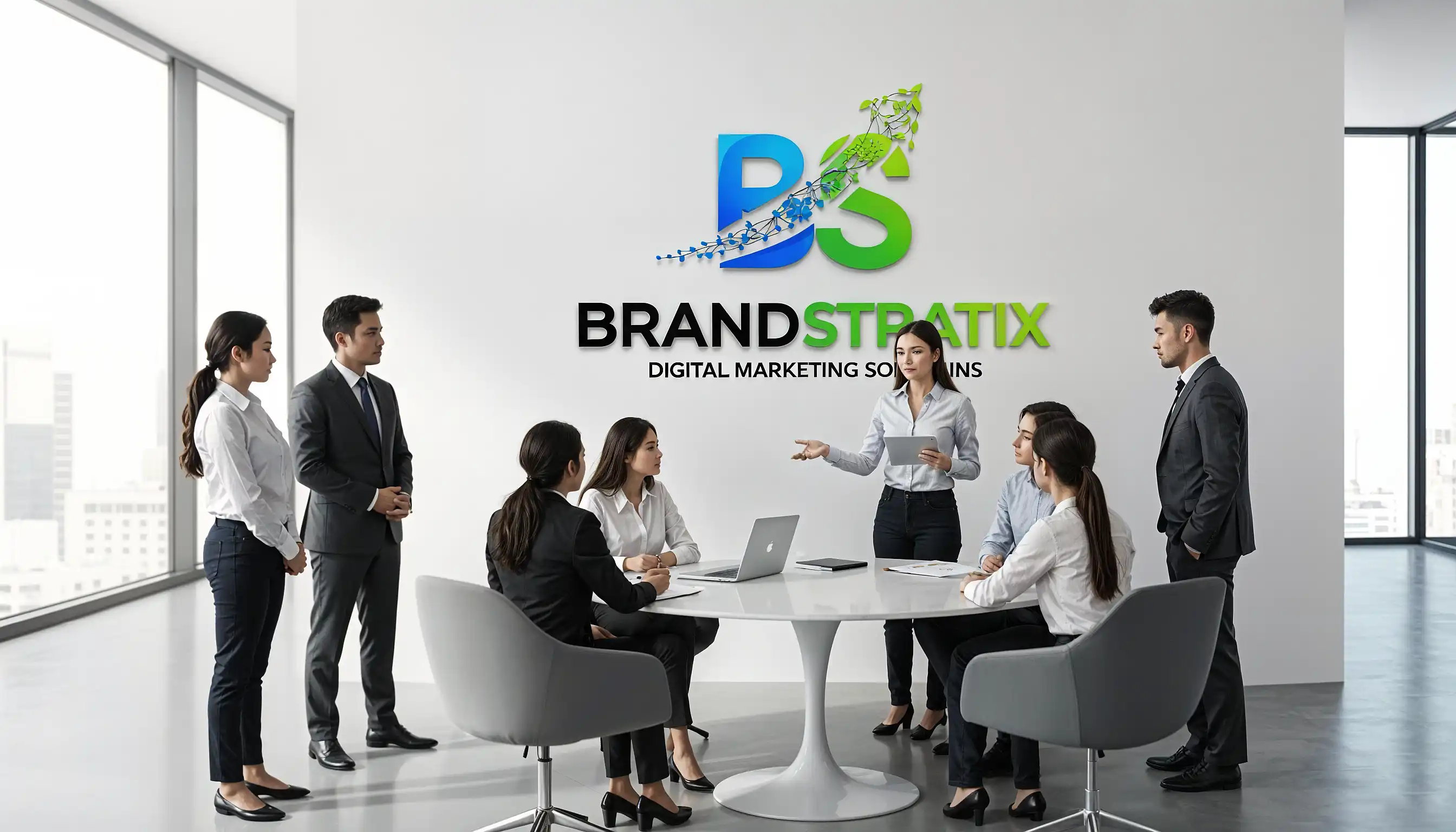 The Brandstratix Team collaborating on a project