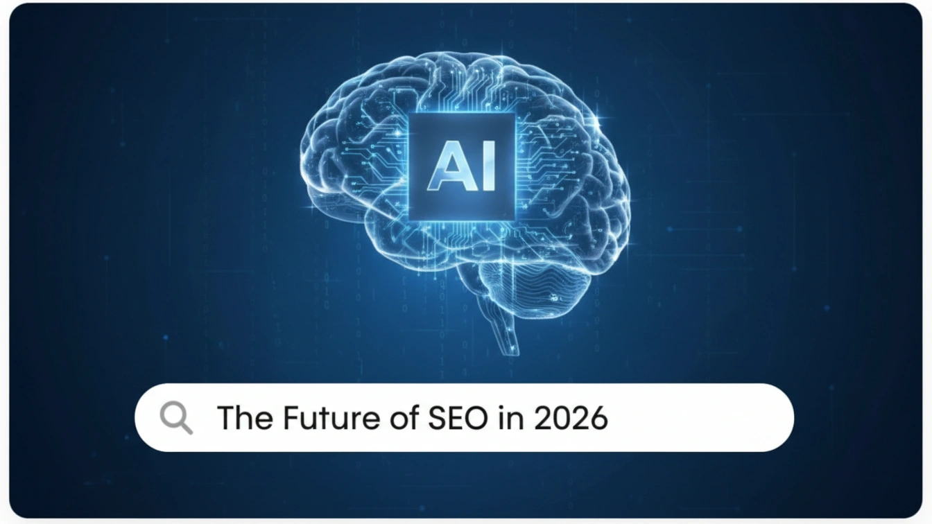 An abstract graphic representing the future of SEO and AI
